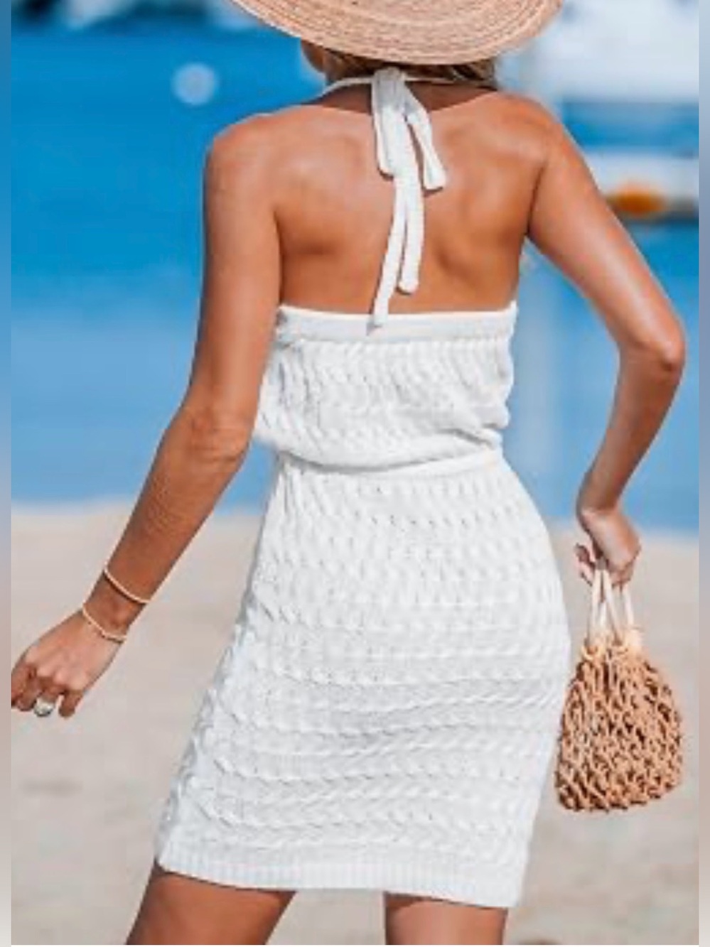 Cupshe White Knit Halter Cover-Up
Dress Size Medium - Picture 3 of 8